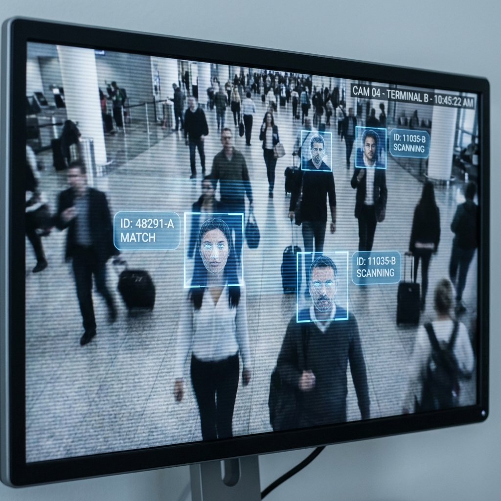 Face recognition matching an authorized employee at an office entry gate