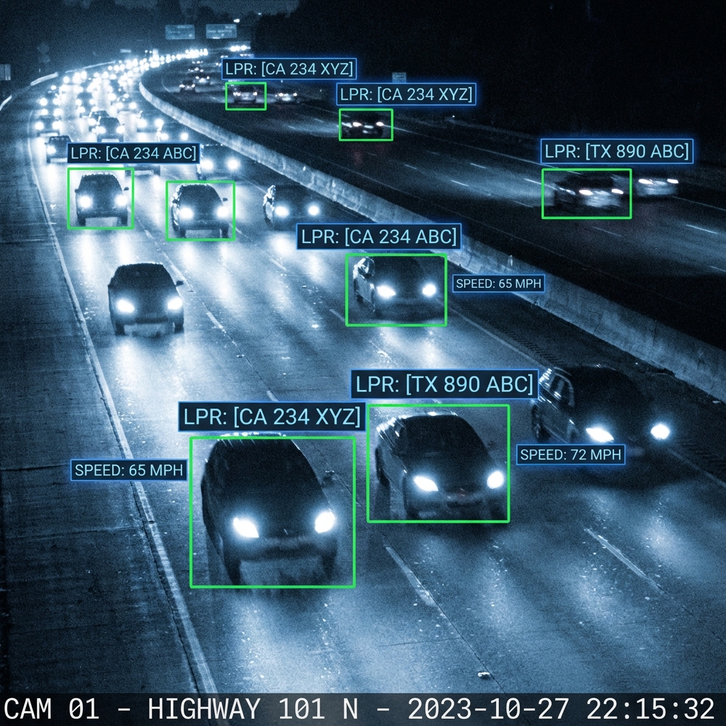 ANPR system reading license plates of vehicles approaching a gate
